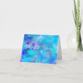 Ijzig Blauw Abstract Ontwerp Bedankkaart (Voorkant)