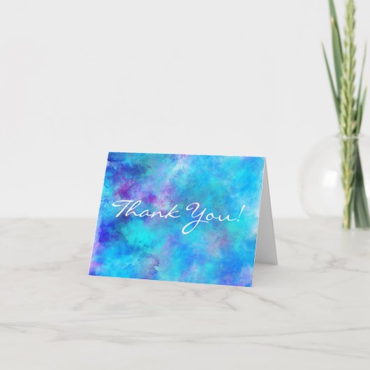Ijzig Blauw Abstract Ontwerp Bedankkaart (Voorkant)