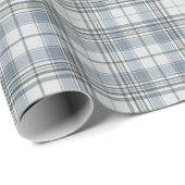 IJzig blauw en wintergrijs geruit Cadeaupapier (Rol Hoek)