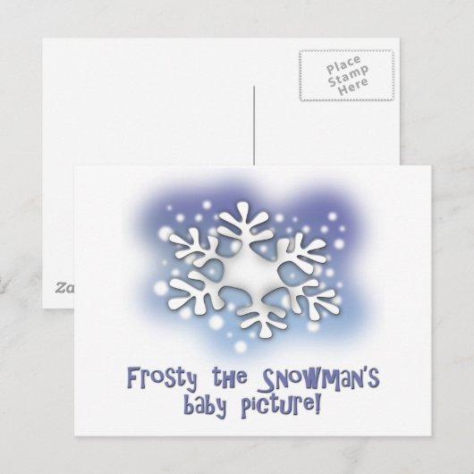 Ijzig de het babyafbeeldingen van de sneeuwman briefkaart (Voorkant / Achterkant)