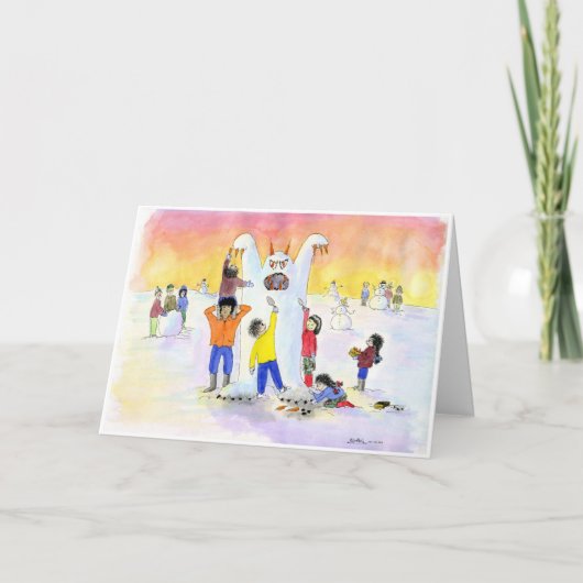 Ijzig het Afschuwelijke Man van de Sneeuw:  Feestdagen Kaart (Voorkant)