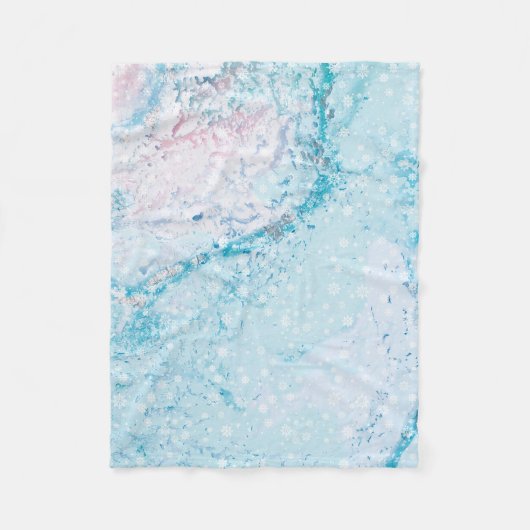 IJzige bevroren winter sneeuwvlok fleece deken (Voorkant)