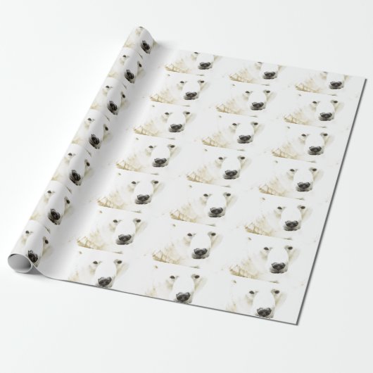 IJzige blik van een ijsbeer Cadeaupapier (Uitgerold)