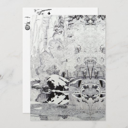 IJzige bomen in West Fork Feestdagenkaart (Voorkant / Achterkant)