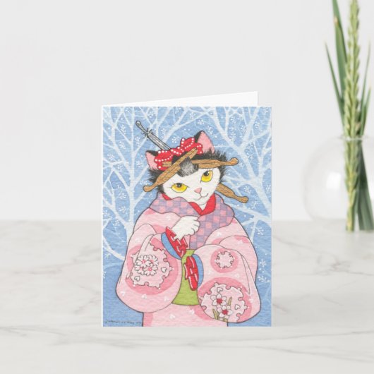 Ijzige de notakaart van de Ochtend Feestdagen Kaart (Voorkant)