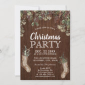 IJZIGE DENNEN | Rustiek Hout Wit Kerstfeest Kaart (Voorkant)