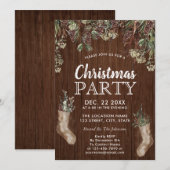 IJZIGE DENNEN | Rustiek Hout Wit Kerstfeest Kaart (Voorkant / Achterkant)