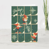 ijzige elfen feestdagen kaart (Voorkant)