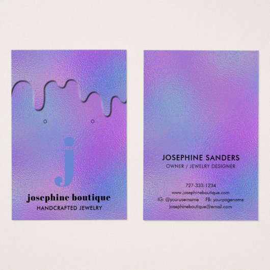 IJzige Folie maakt Monogram aantrekkelijk voor bee Visitekaartje (Voorkant /achterkant)