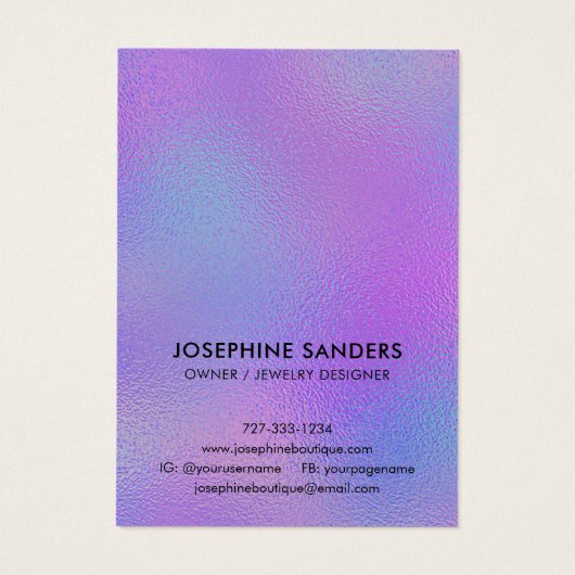 IJzige Folie maakt Monogram aantrekkelijk voor bee Visitekaartje (Achterkant)