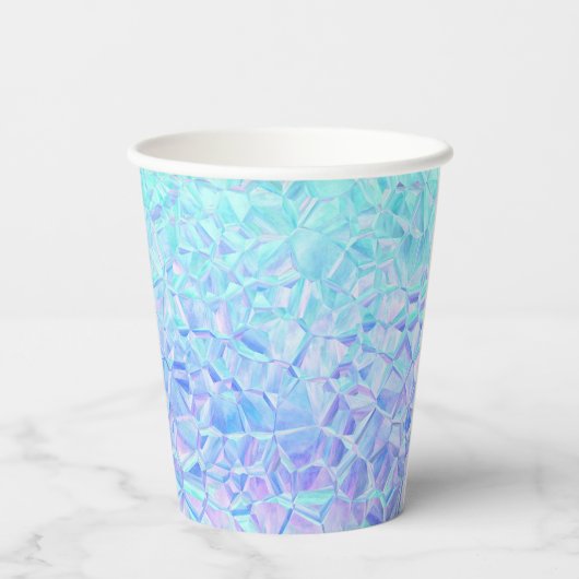 ijzige iriserende werking : papieren bekers (Achterkant)