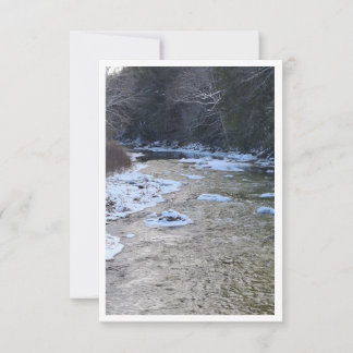 IJzige NH-rivier tijdens januari-notitiekaart Notitiekaartje