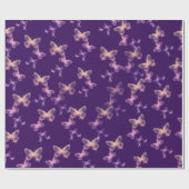 IJzige vlinders op Paars Cadeaupapier (Vlak)