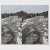 Ijzige Voetafdruk in de Rivier Cadeaupapier (Vlak)