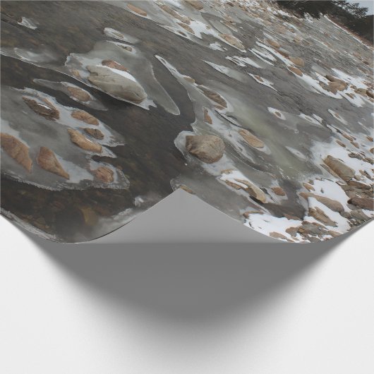 Ijzige Voetafdruk in de Rivier Cadeaupapier (Hoek)