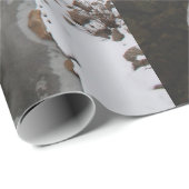 Ijzige Voetafdruk in de Rivier Cadeaupapier (Rol Hoek)