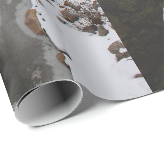 Ijzige Voetafdruk in de Rivier Cadeaupapier (Rol Hoek)