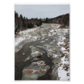 Ijzige Voetafdruk in de Rivier Foto Afdruk (Voorkant)
