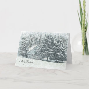 ijzige Vrolijke het landcabine van Kerstmis Feestdagen Kaart