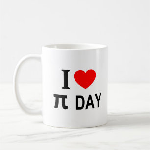 Ik ❤️ π DAG Ik HOU van π DAG Ik HEB π DAG hart Koffiemok