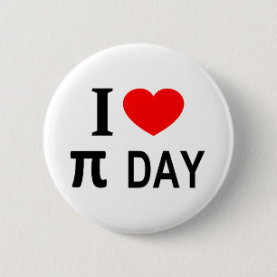 Ik ❤️ π DAG Ik HOU van π DAG Ik HEB π DAG hart Ronde Button 5,7 Cm