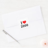 Ik ❤️ 2000 Ik HOU VAN 2000 Ik HEB 2000 lief Vierkante Sticker (Envelop)