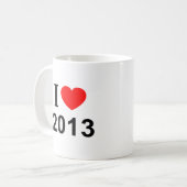 Ik ❤️ 2013 Ik HOU VAN 2013 Ik HART 2013 Mok (Voorkant links)