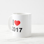 Ik ❤️ 2017 Ik HOU VAN 2017 Ik HEB 2017 Mok (Voorkant links)