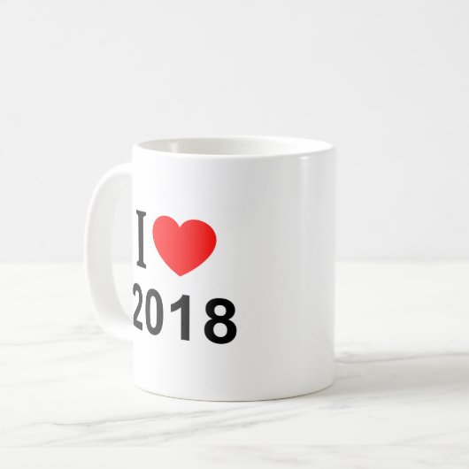 IK ❤️ 2018 IK HOU VAN 2018 IK HART 2018 Mok (Voorkant links)
