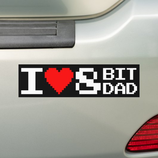 Ik <3 8-bitsPa Bumpersticker (Op auto)