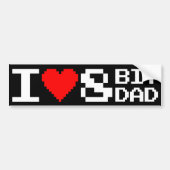 Ik <3 8-bitsPa Bumpersticker (Voorkant)