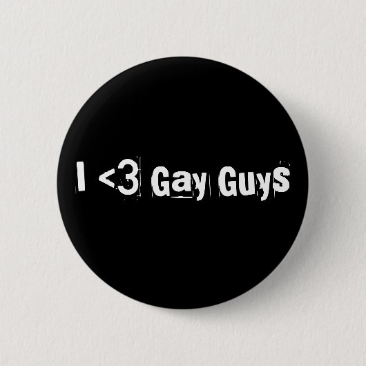 Ik <3 Gay Jongens Ronde Button 5,7 Cm (Voorkant)