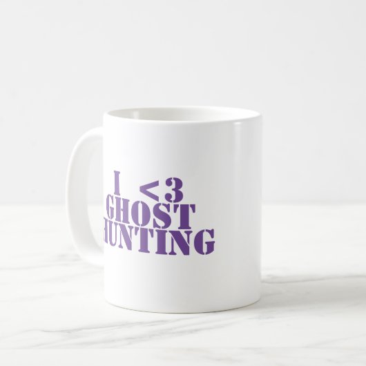 "Ik <3 ghost hunting", griezelige mok (Voorkant links)