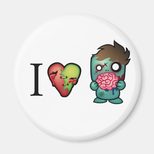 Ik <3 hersenen - Zombies zijn overal! Magneet (Voorkant)