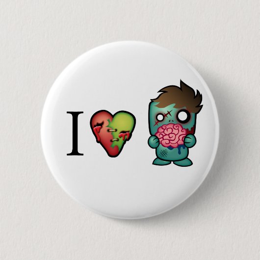 Ik <3 hersenen - Zombies zijn overal! Ronde Button 5,7 Cm (Voorkant)