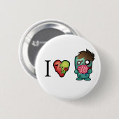 Ik <3 hersenen - Zombies zijn overal! Ronde Button 5,7 Cm (Voorkant /achterkant)