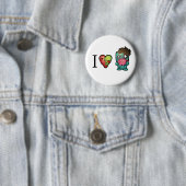 Ik <3 hersenen - Zombies zijn overal! Ronde Button 5,7 Cm (In situ)