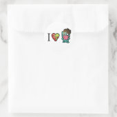 Ik <3 hersenen - Zombies zijn overal! Ronde Sticker (Tas)