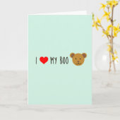 Ik <3 Mijn Boo Beer Wenskaart Kaart (Gele Bloem)