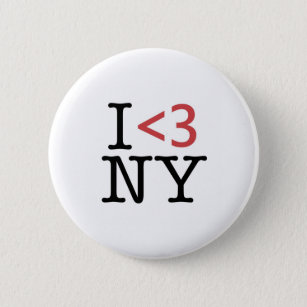 IK <3 NY RONDE BUTTON 5,7 CM