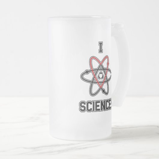 Ik <3 Wetenschap! Matglas Bierpul (Voorkant rechts)