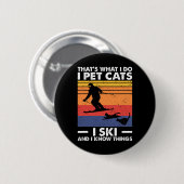 Ik Aai Katten Ik Ski En Ik Weet Dingen Ronde Button 5,7 Cm (Voorkant /achterkant)