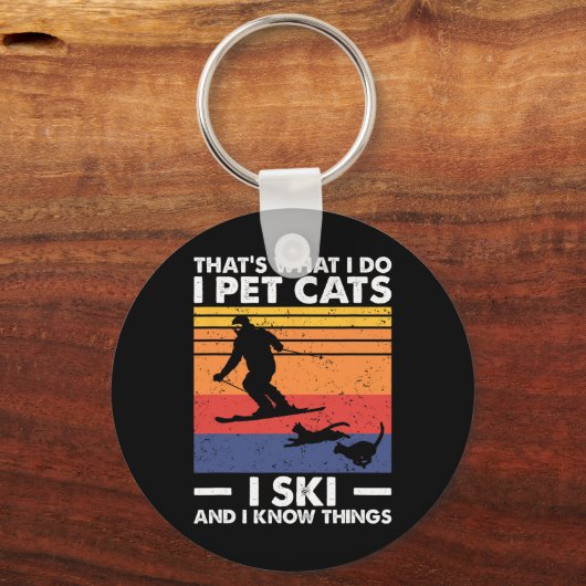 Ik Aai Katten Ik Ski En Ik Weet Dingen  Sleutelhanger (Voorkant)