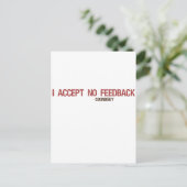 Ik accepteer geen feedback briefkaart (Staand voorkant)