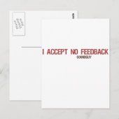 Ik accepteer geen feedback briefkaart (Voorkant / Achterkant)