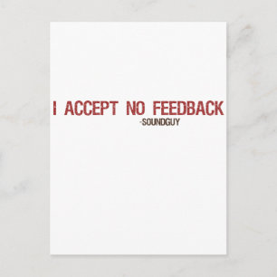 Ik accepteer geen feedback briefkaart