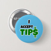 Ik accepteer tips ronde button 5,7 cm (Voorkant /achterkant)