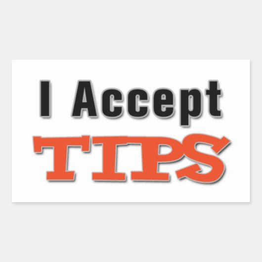 Ik accepteer tips Sticker (Voorkant)