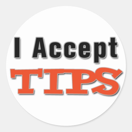 Ik accepteer tips Sticker (Voorkant)