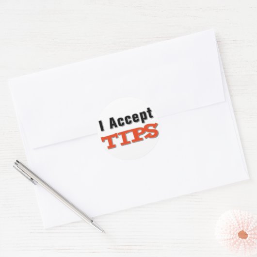 Ik accepteer tips Sticker (Envelop)